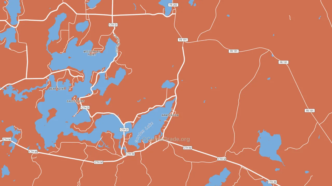 Namekagon, WI Map of Murder Rates