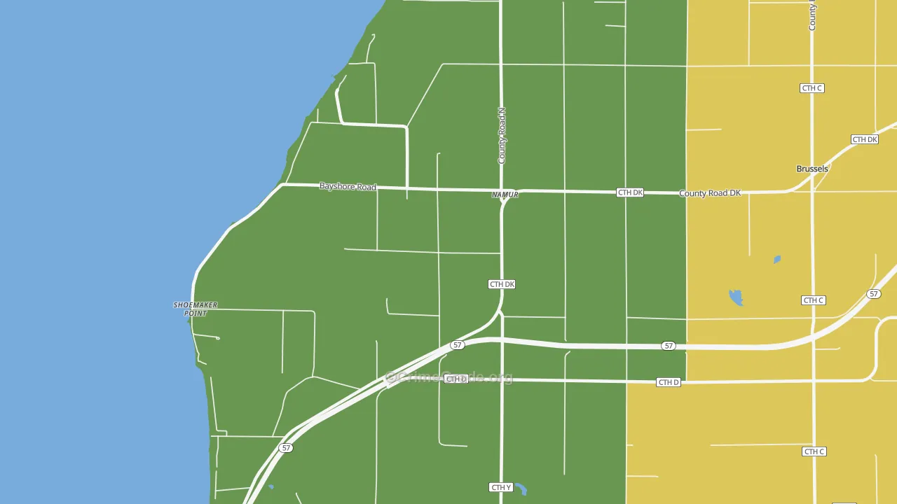 Namur, WI Map of Murder Rates