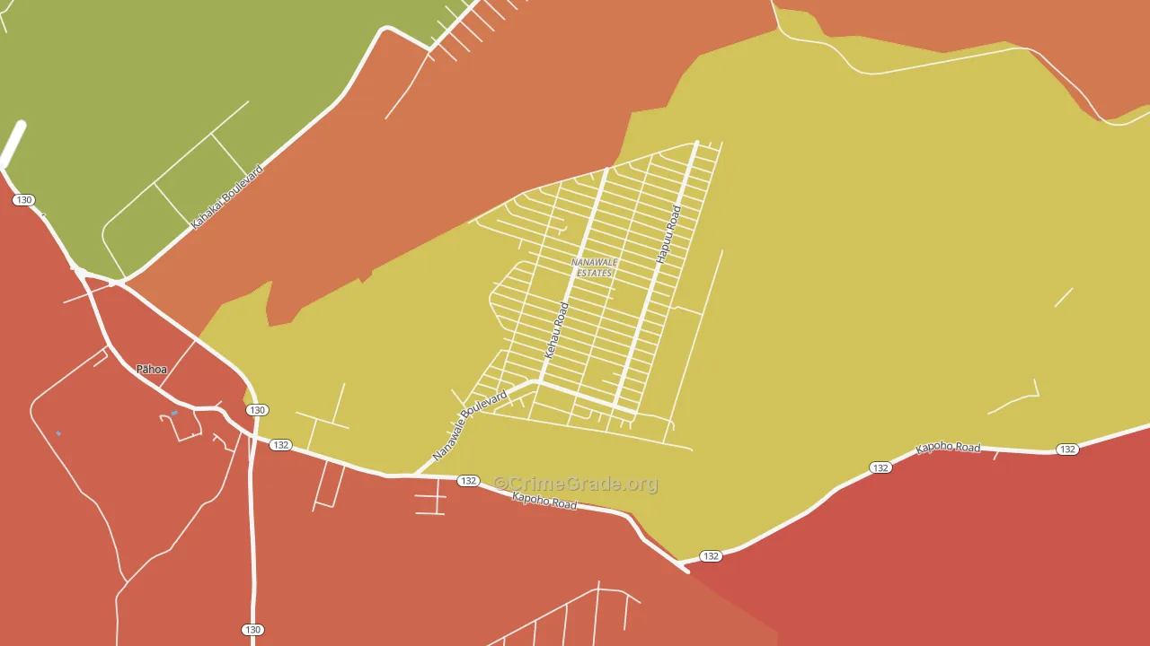 Nanawale Estates, HI Map of Murder Rates