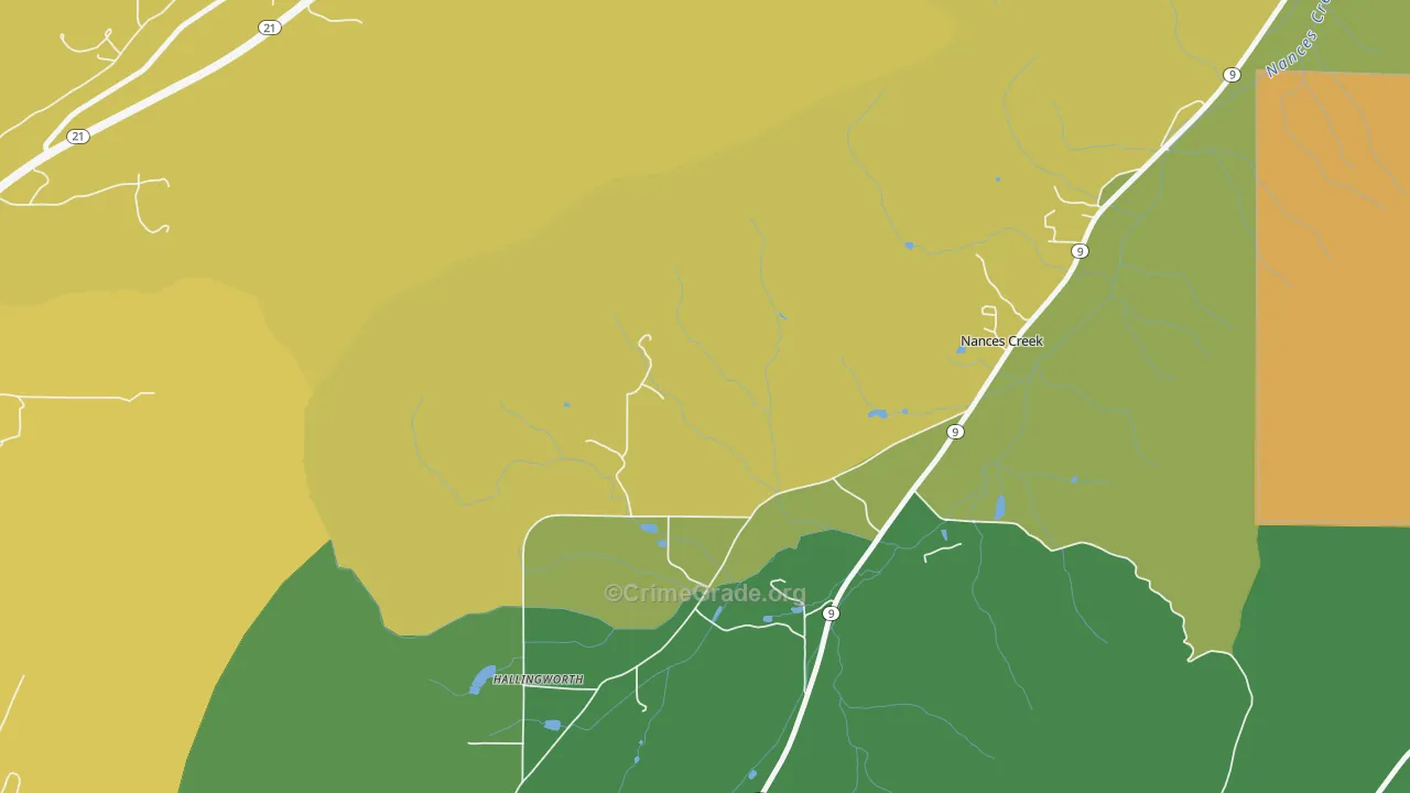 Nances Creek, AL Map of Murder Rates