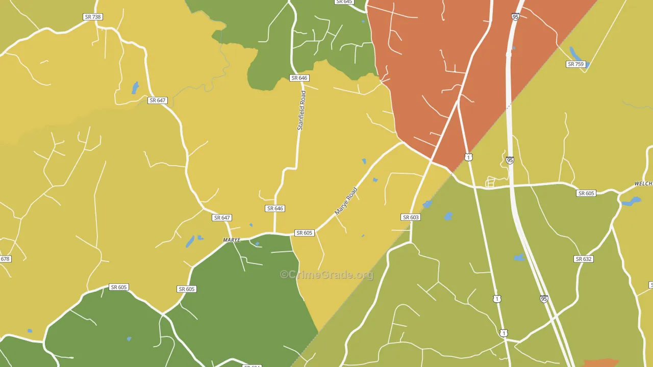 Nancy Wrights Corner, VA Map of Murder Rates