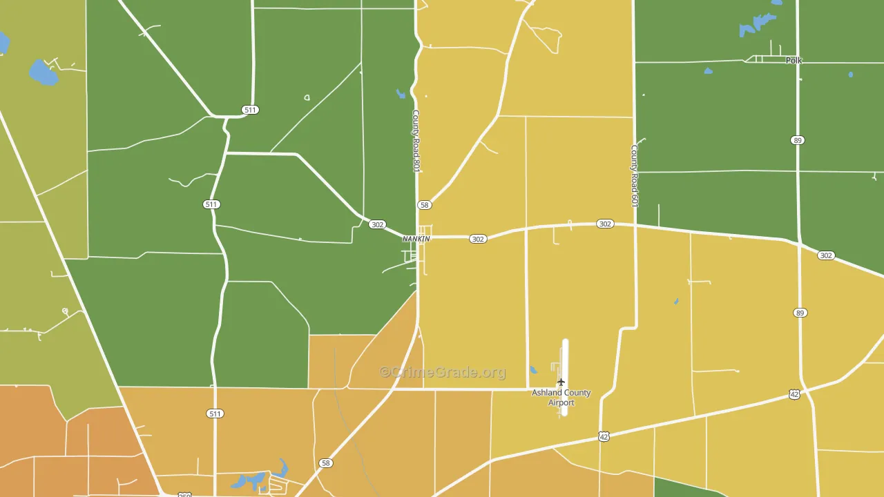 Nankin, OH Map of Murder Rates