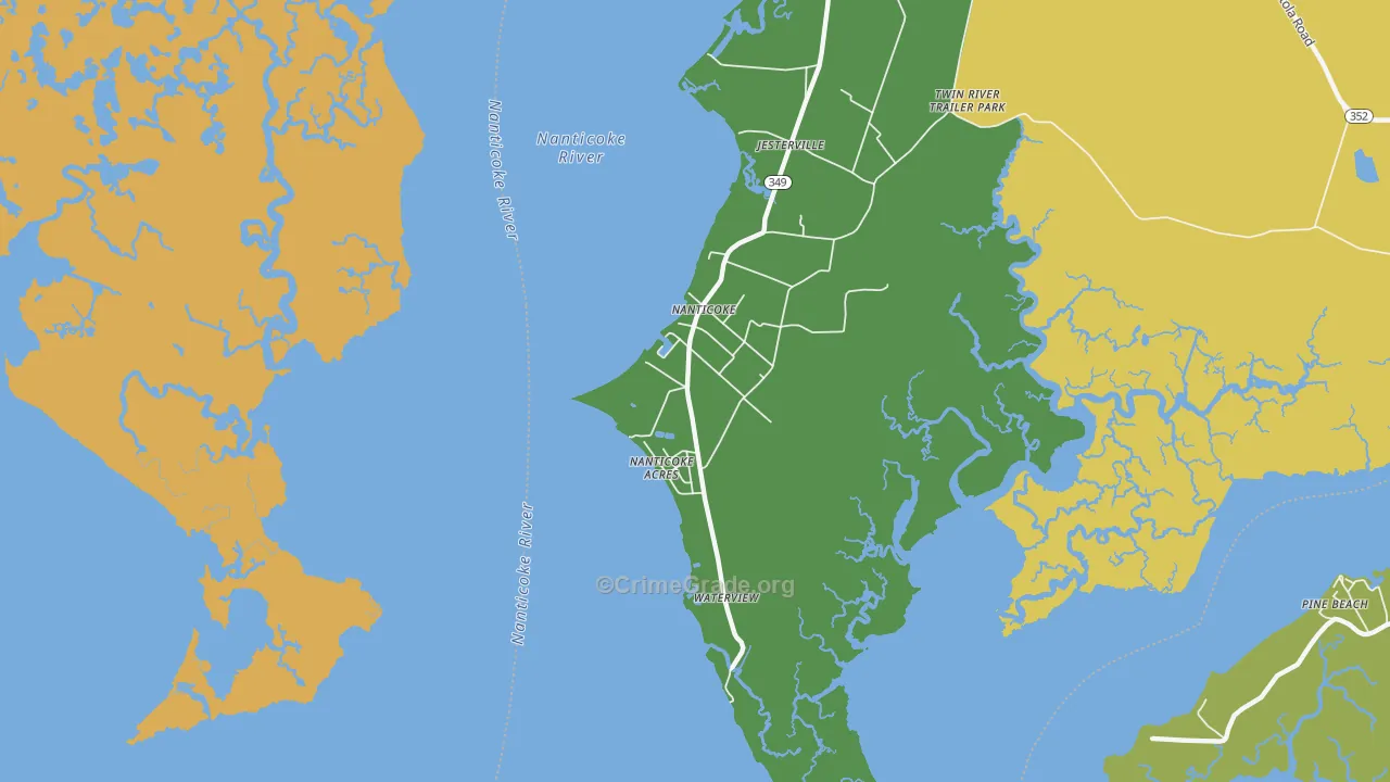 Nanticoke, MD Map of Murder Rates