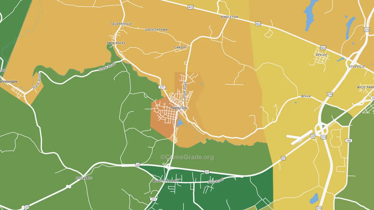 Nanty-Glo, PA Map of Murder Rates