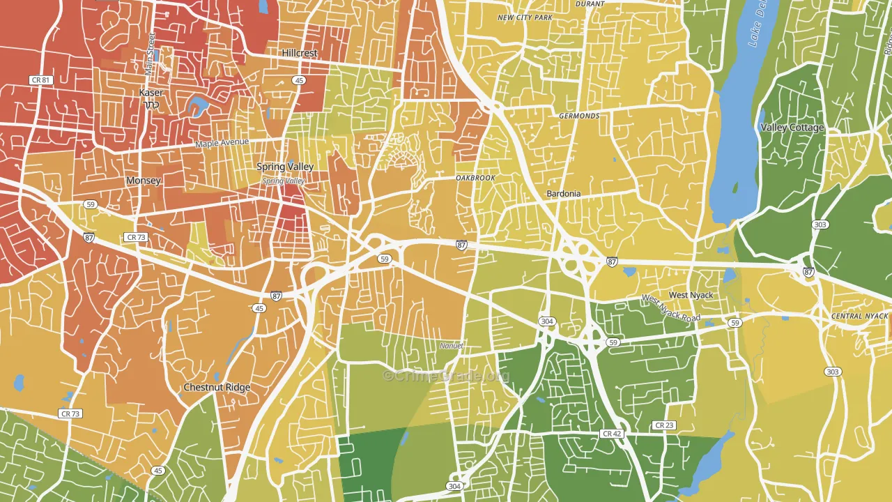 Nanuet, NY Map of Murder Rates