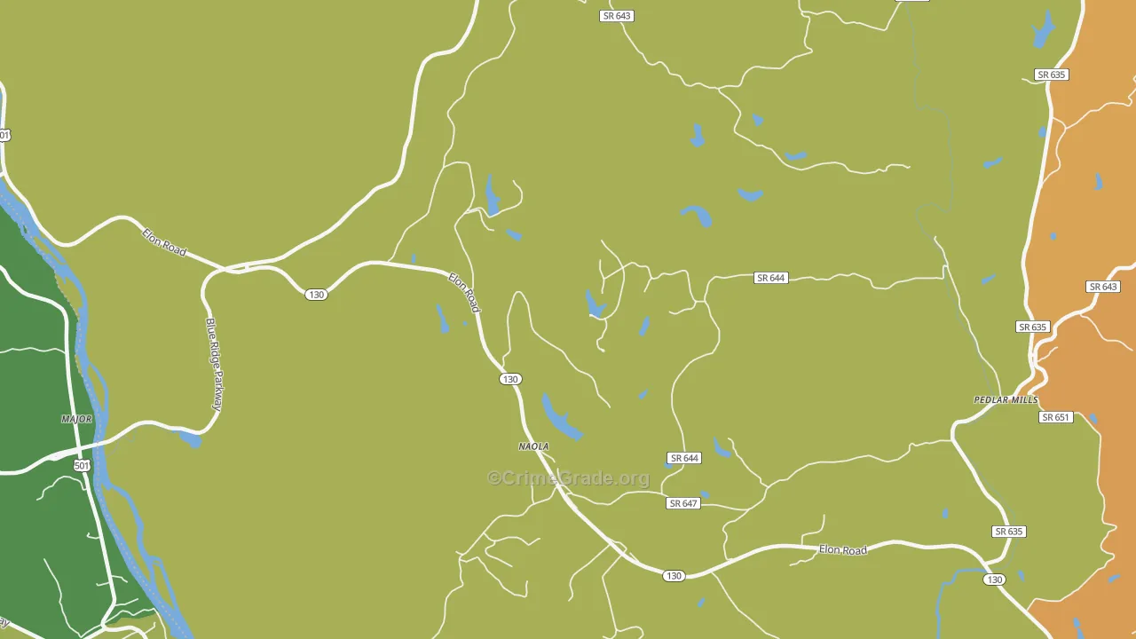 Naola, VA Map of Murder Rates