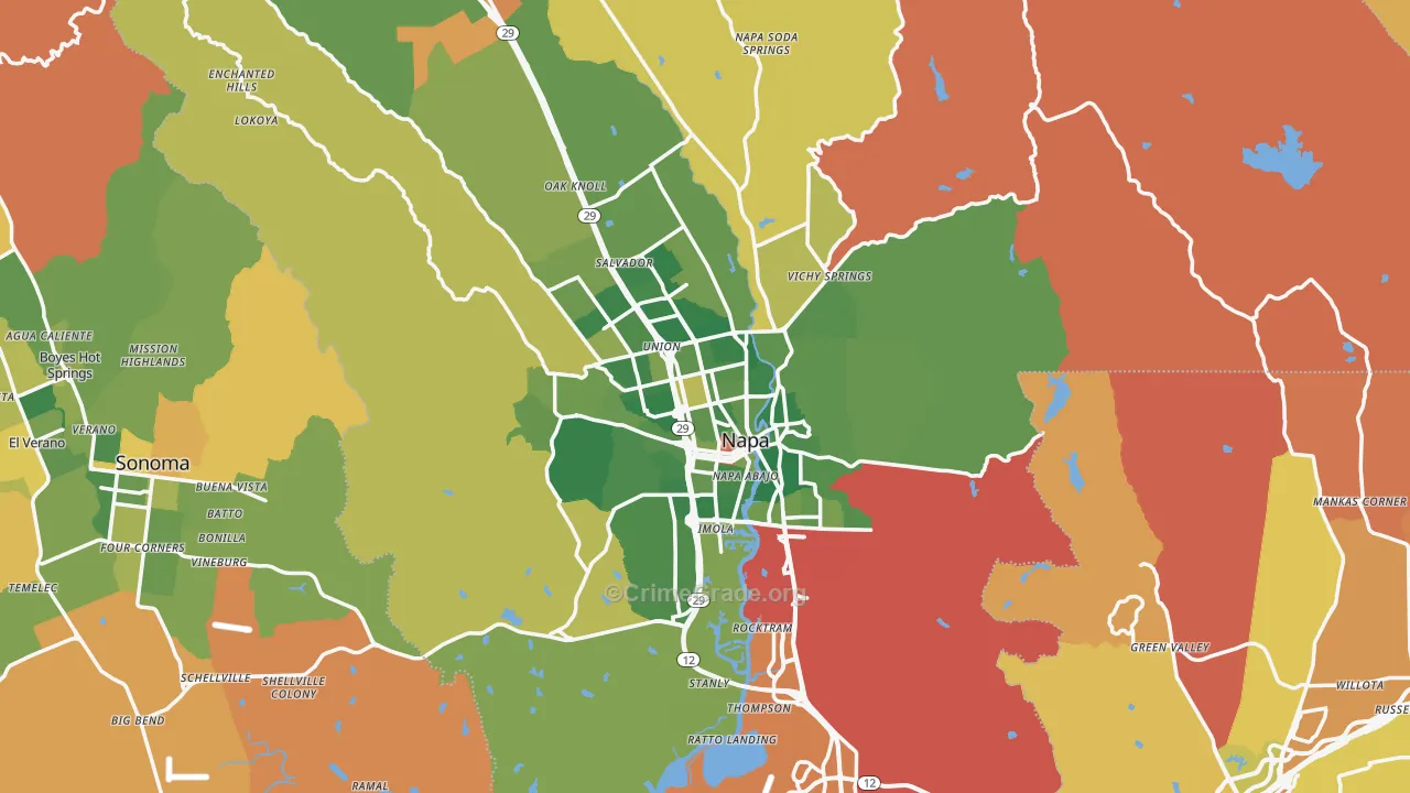 Napa, CA Map of Murder Rates