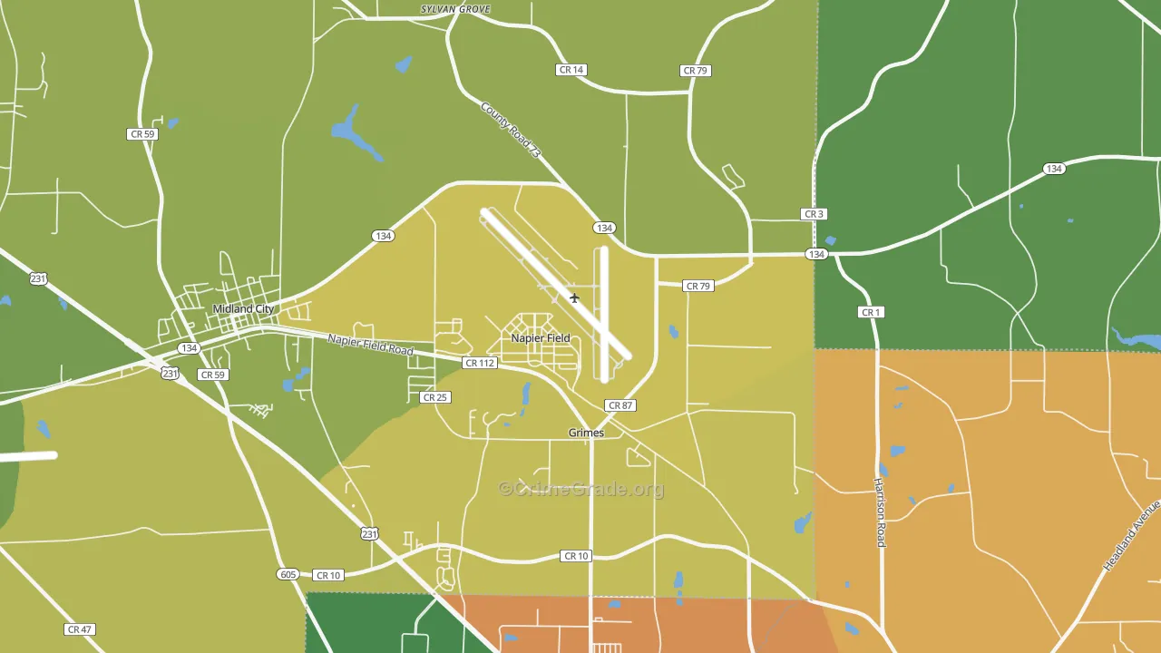 Napier Field, AL Map of Murder Rates