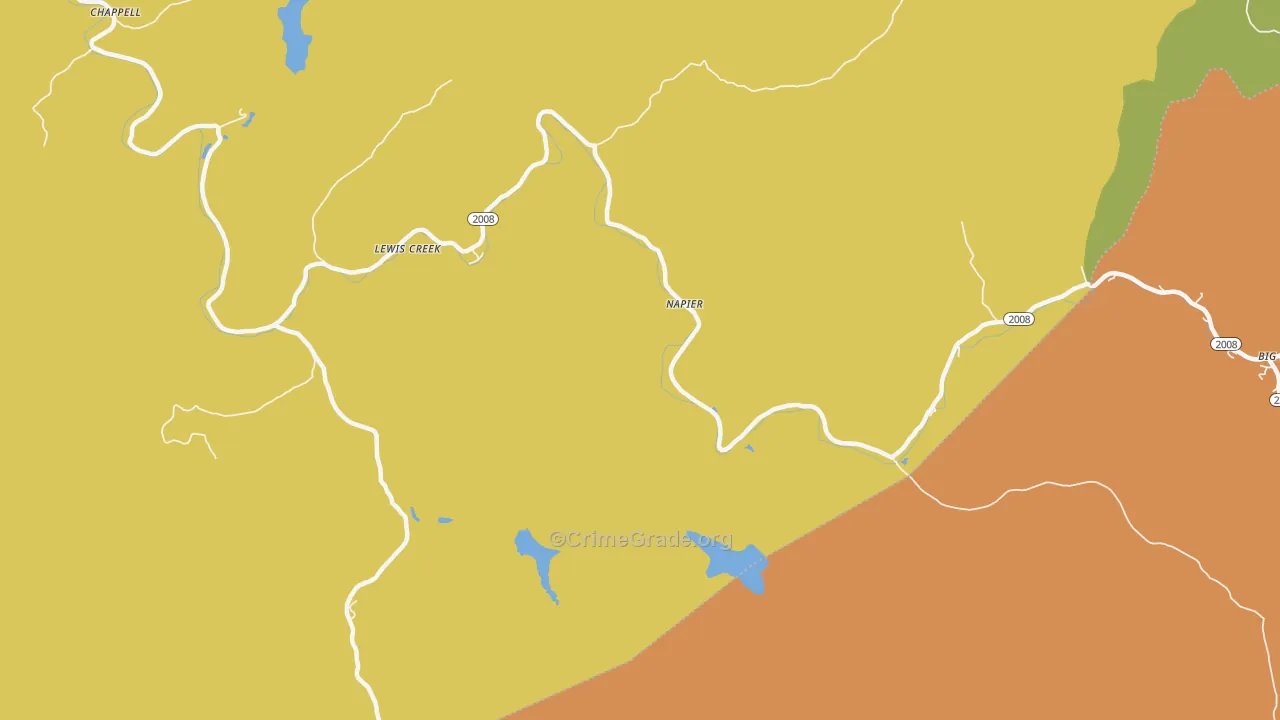 Napier, KY Map of Murder Rates