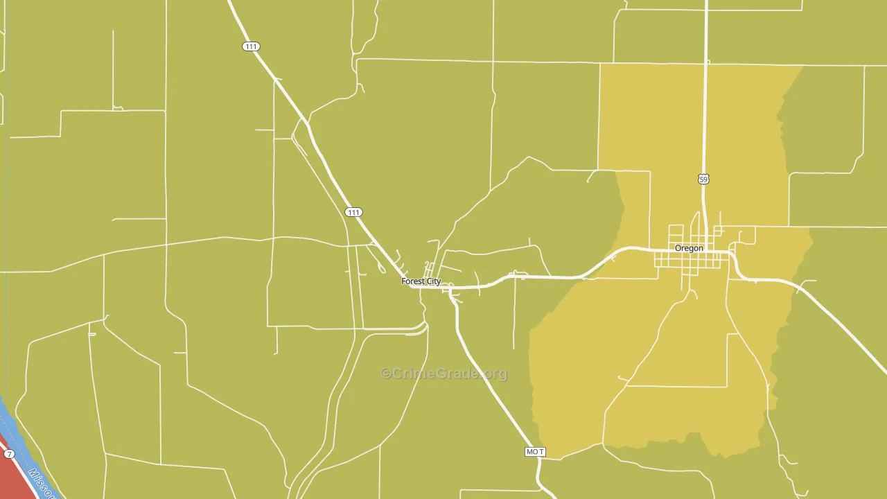 Napier, MO Map of Murder Rates
