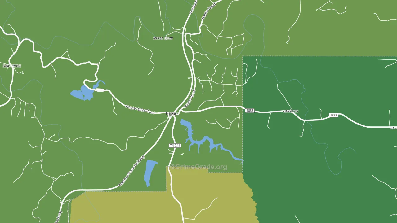 Napier, TN Map of Murder Rates