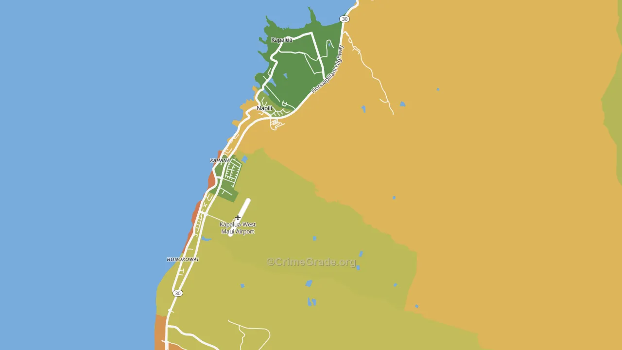 Napili, HI Map of Murder Rates