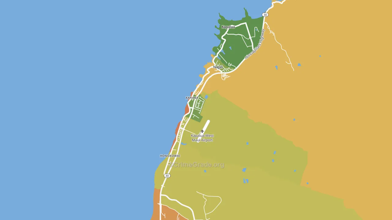 Napili-Honokowai, Lahaina, HI Map of Murder Rates