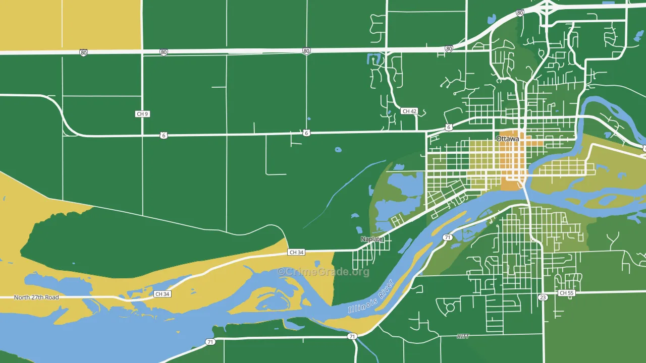 Naplate, IL Map of Murder Rates