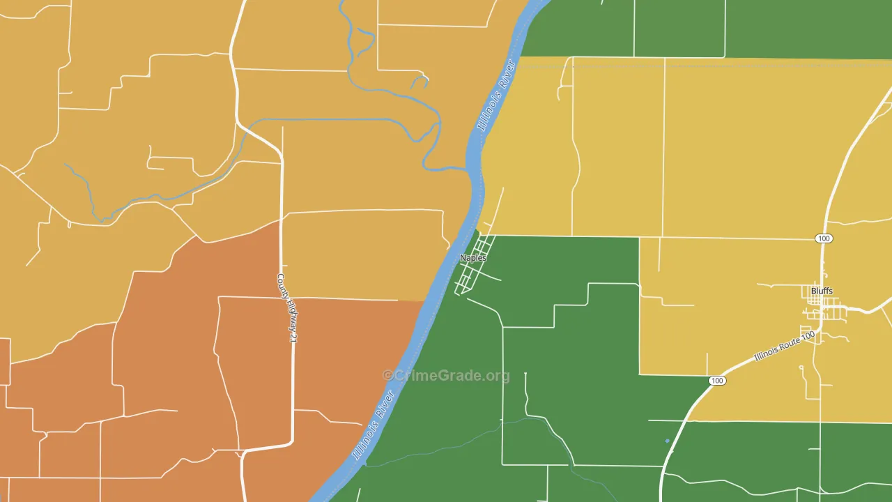 Naples, IL Map of Murder Rates
