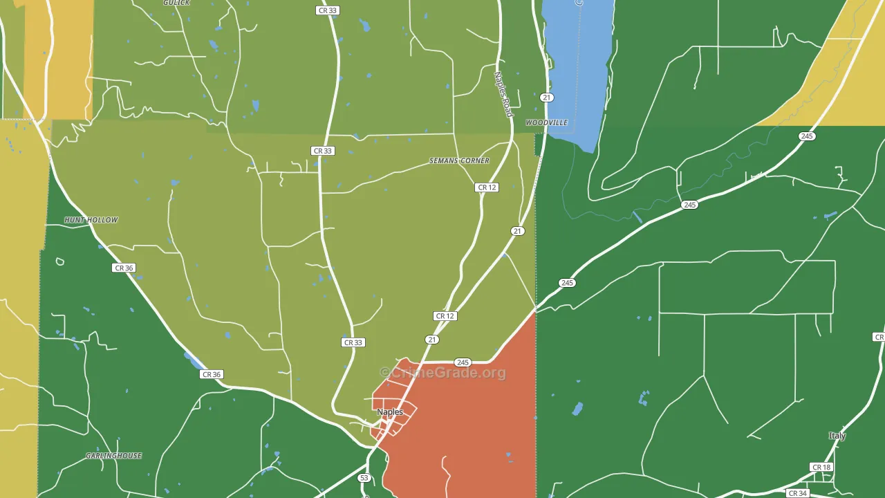 Naples, NY Map of Murder Rates