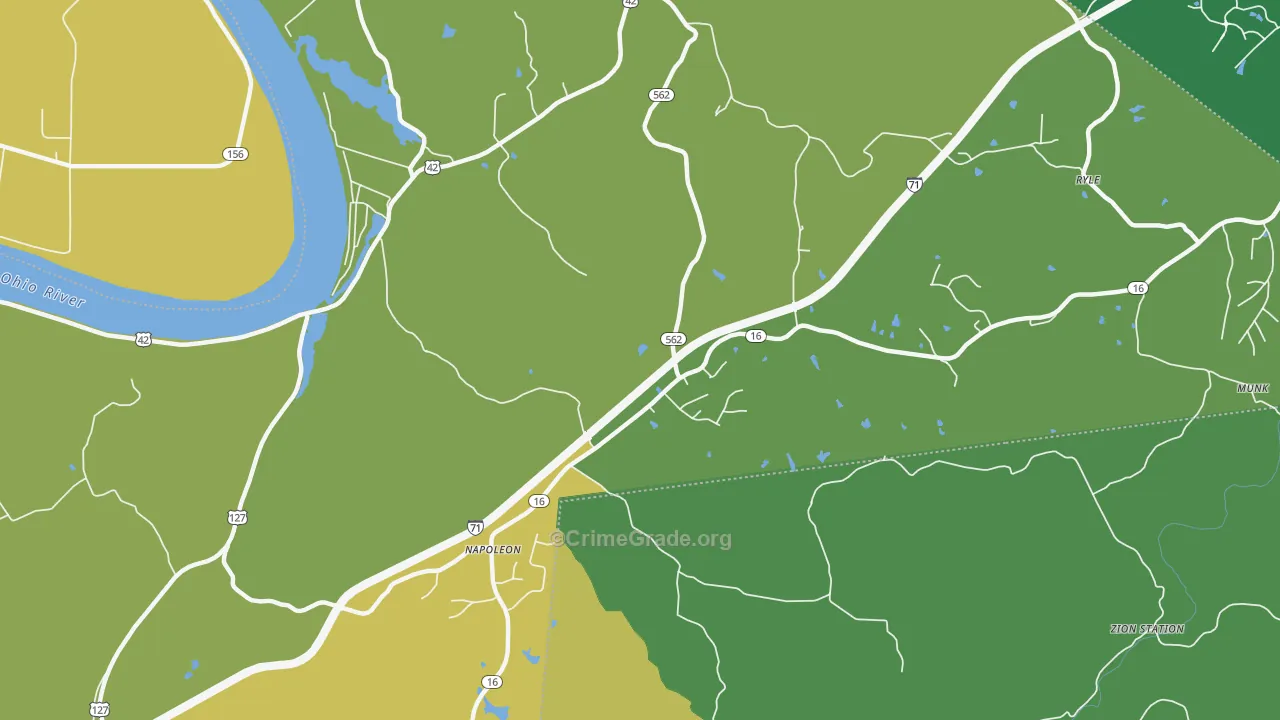 Napoleon, KY Map of Murder Rates