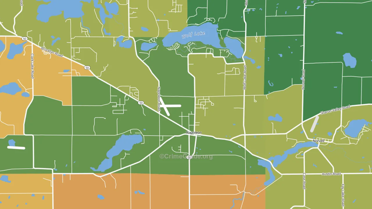 Napoleon, MI Map of Murder Rates