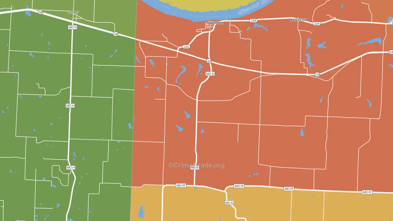 Napoleon, MO Map of Murder Rates
