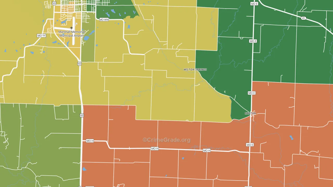 Napton, MO Map of Murder Rates