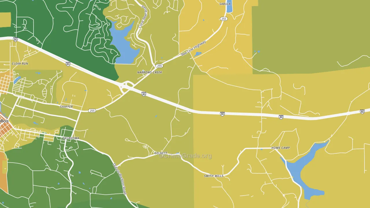 Narrows Creek, PA Map of Murder Rates