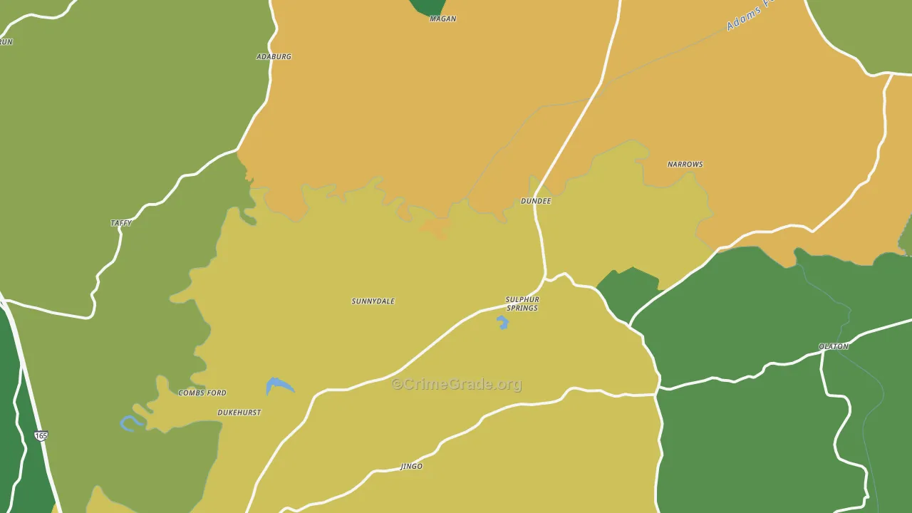 Narrows, KY Map of Murder Rates
