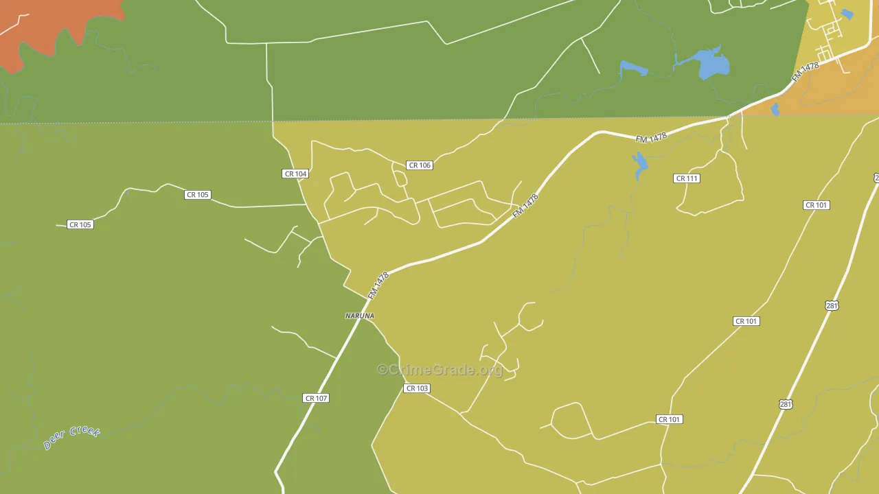 Naruna, TX Map of Murder Rates