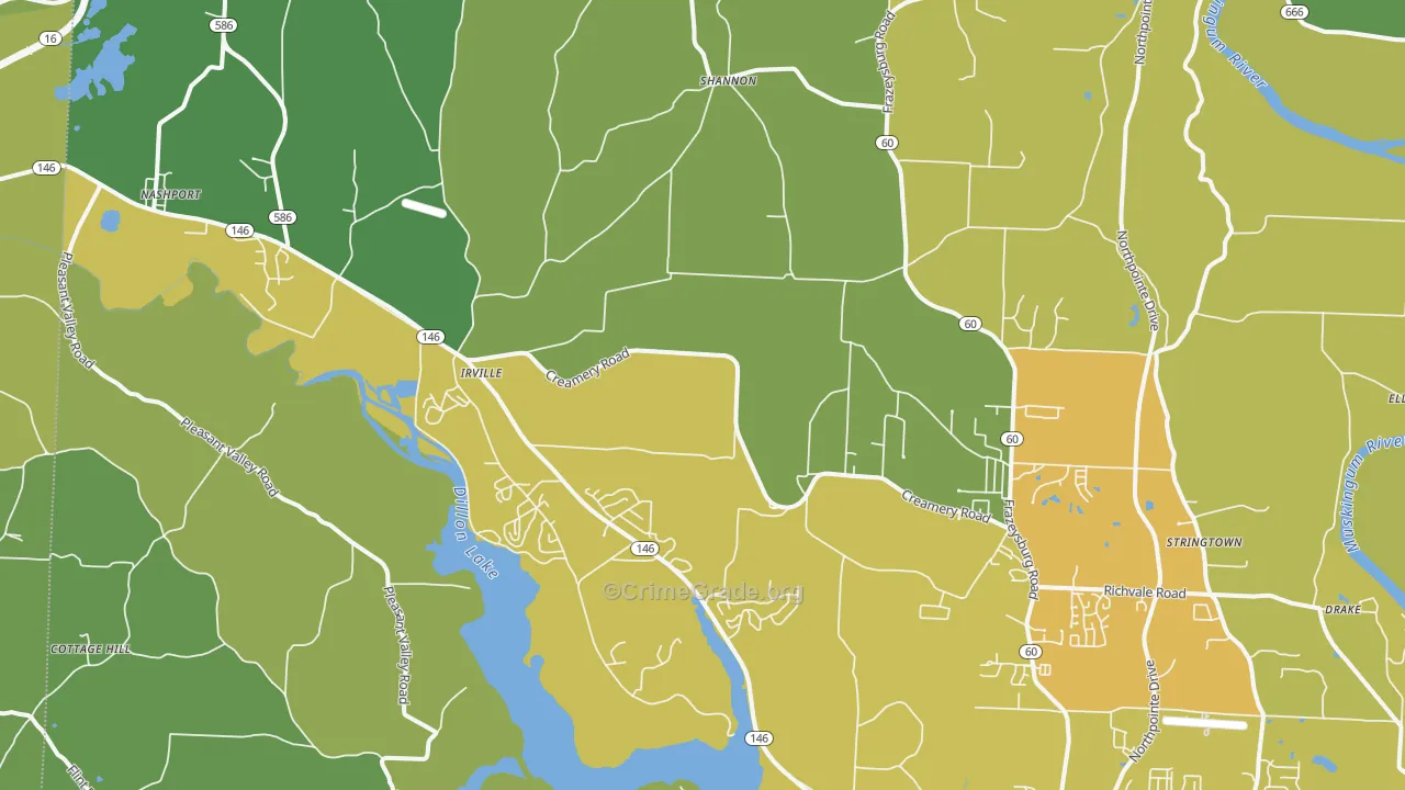 Nashport, OH Map of Murder Rates