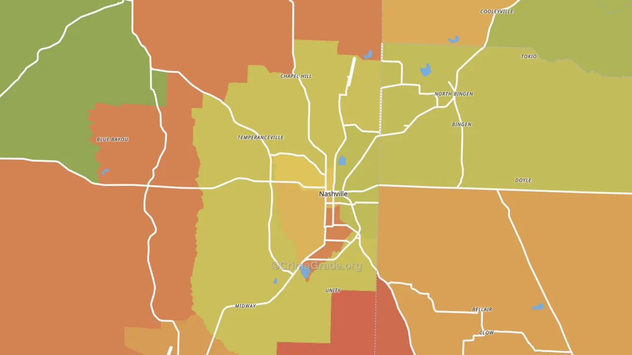 Nashville, AR Map of Murder Rates