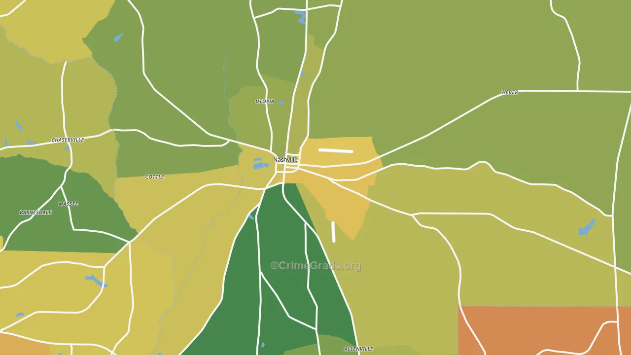Nashville, GA Map of Murder Rates