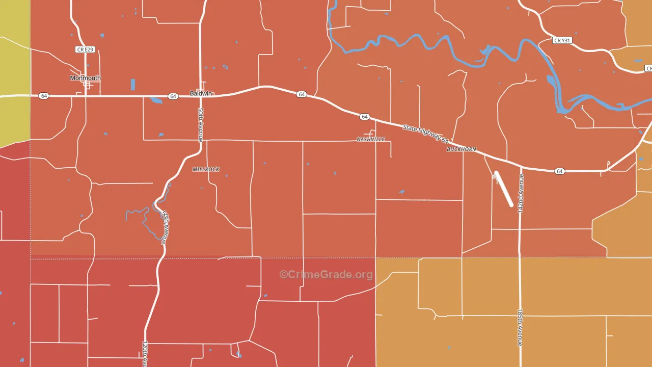 Nashville, IA Map of Murder Rates