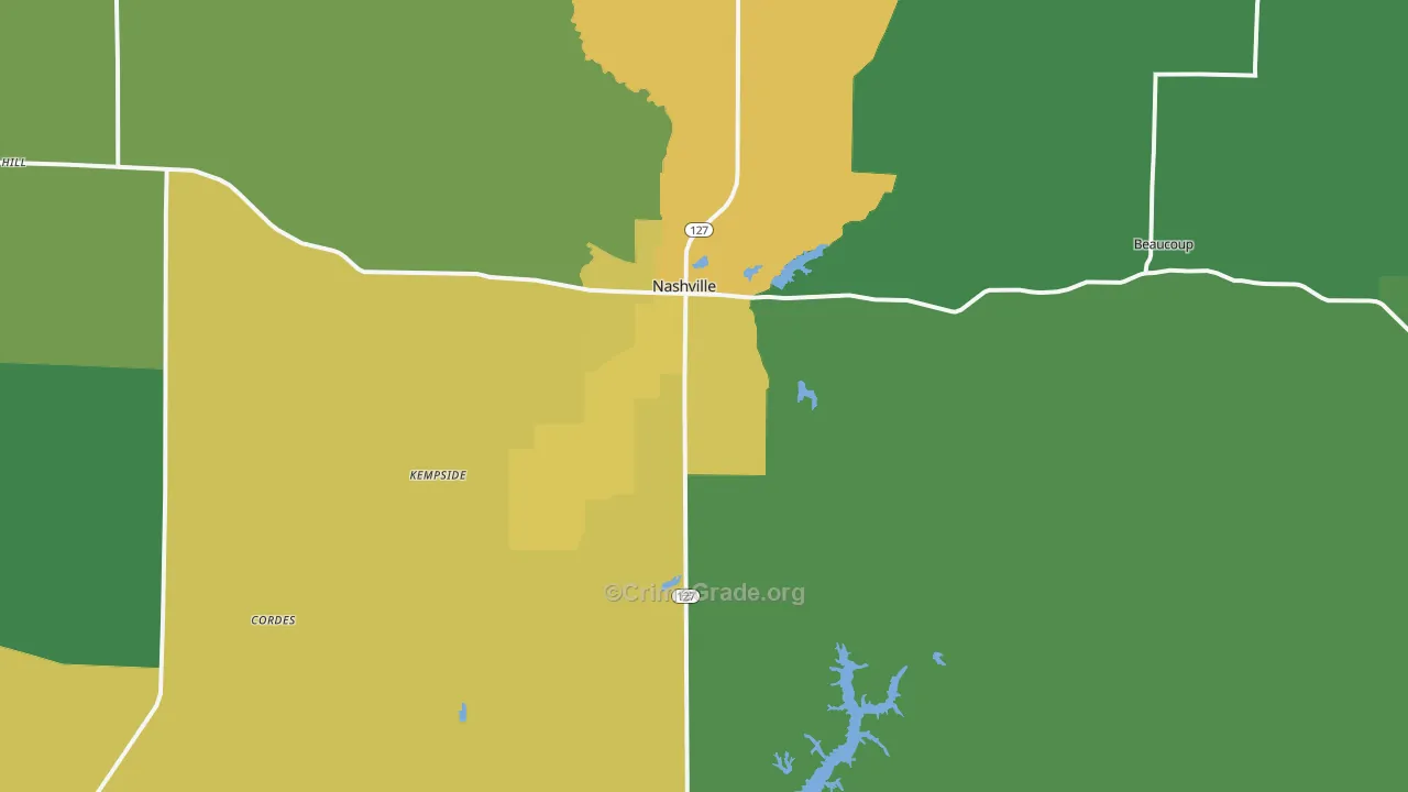 Nashville, IL Map of Murder Rates