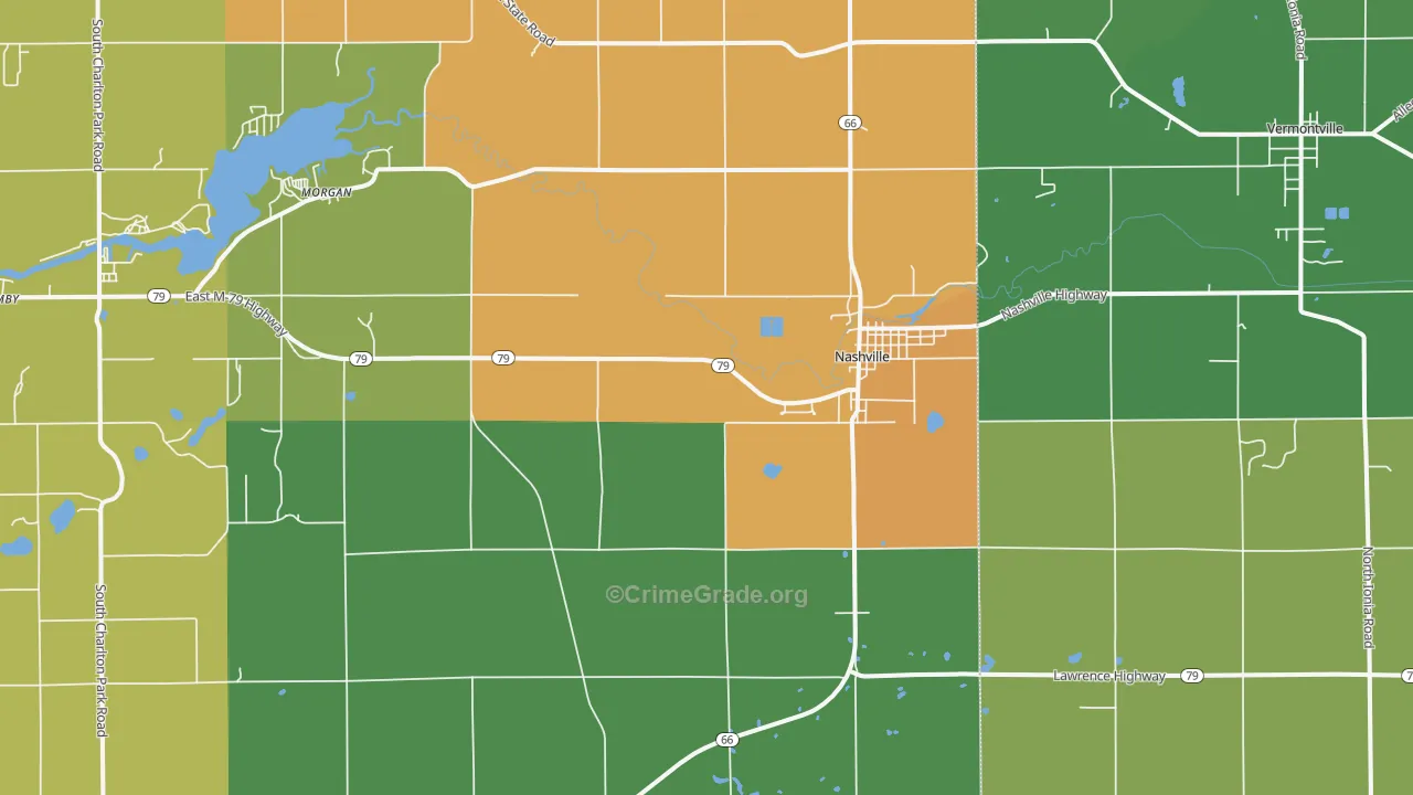 Nashville, MI Map of Murder Rates
