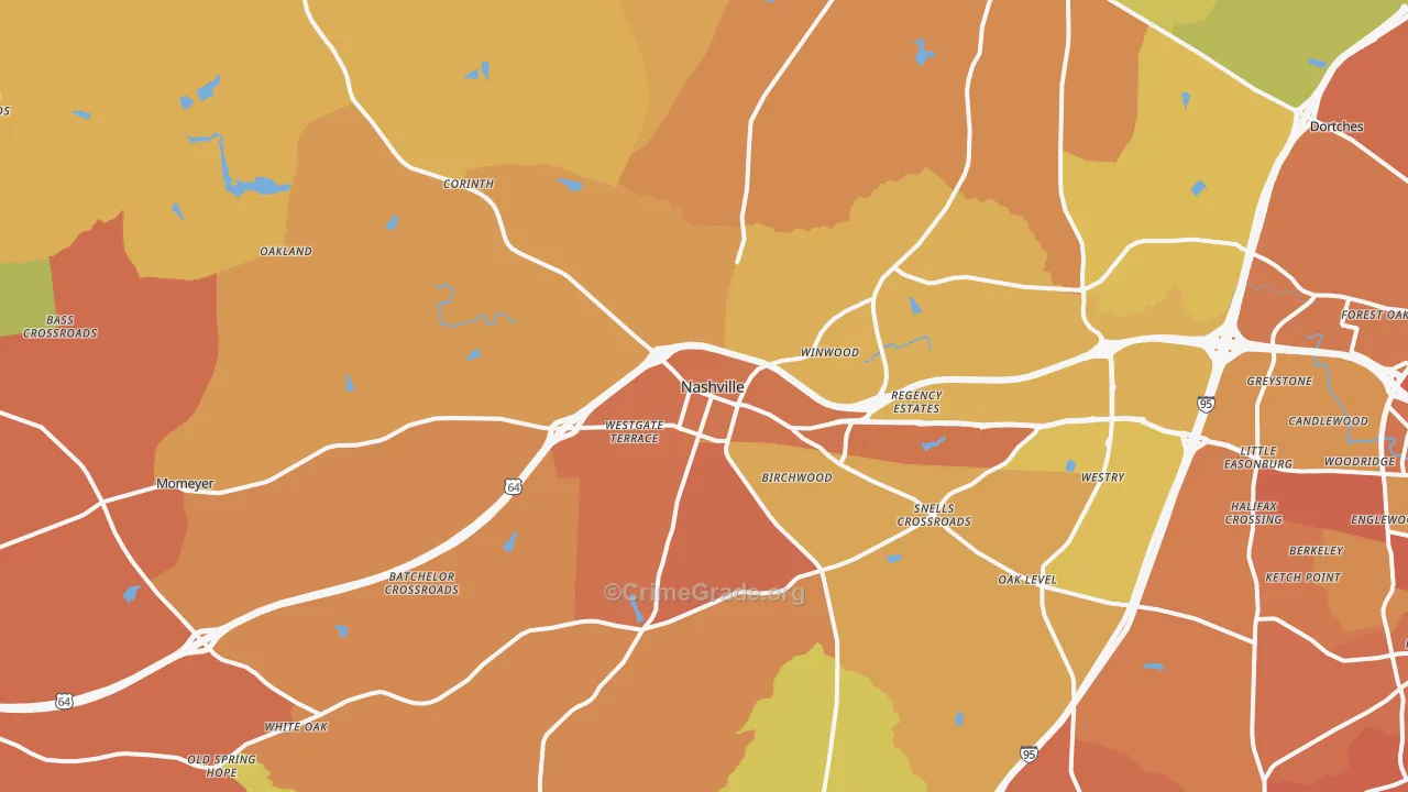 Nashville, NC Map of Murder Rates