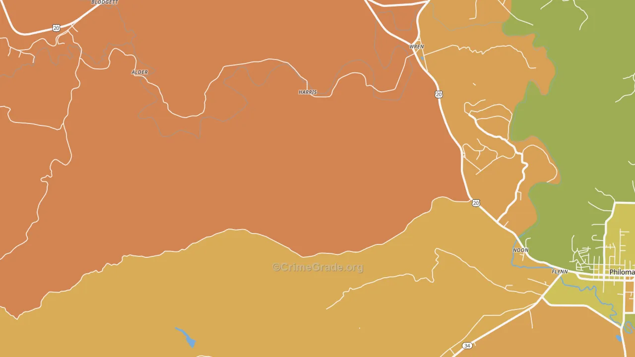 Nashville, OR Map of Murder Rates