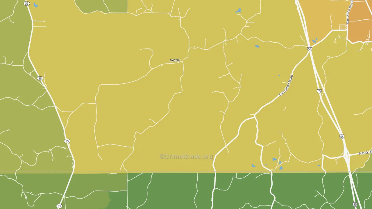 Nason, MS Map of Murder Rates