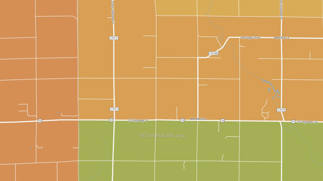 Nasonville, WI Map of Murder Rates