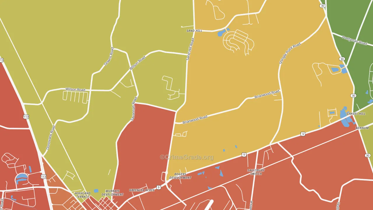 Nassau, DE Map of Murder Rates