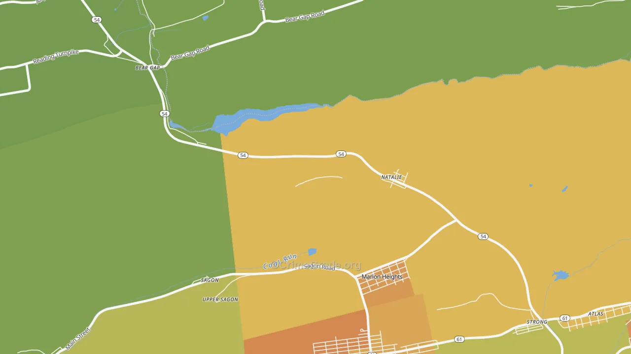 Natalie, PA Map of Murder Rates