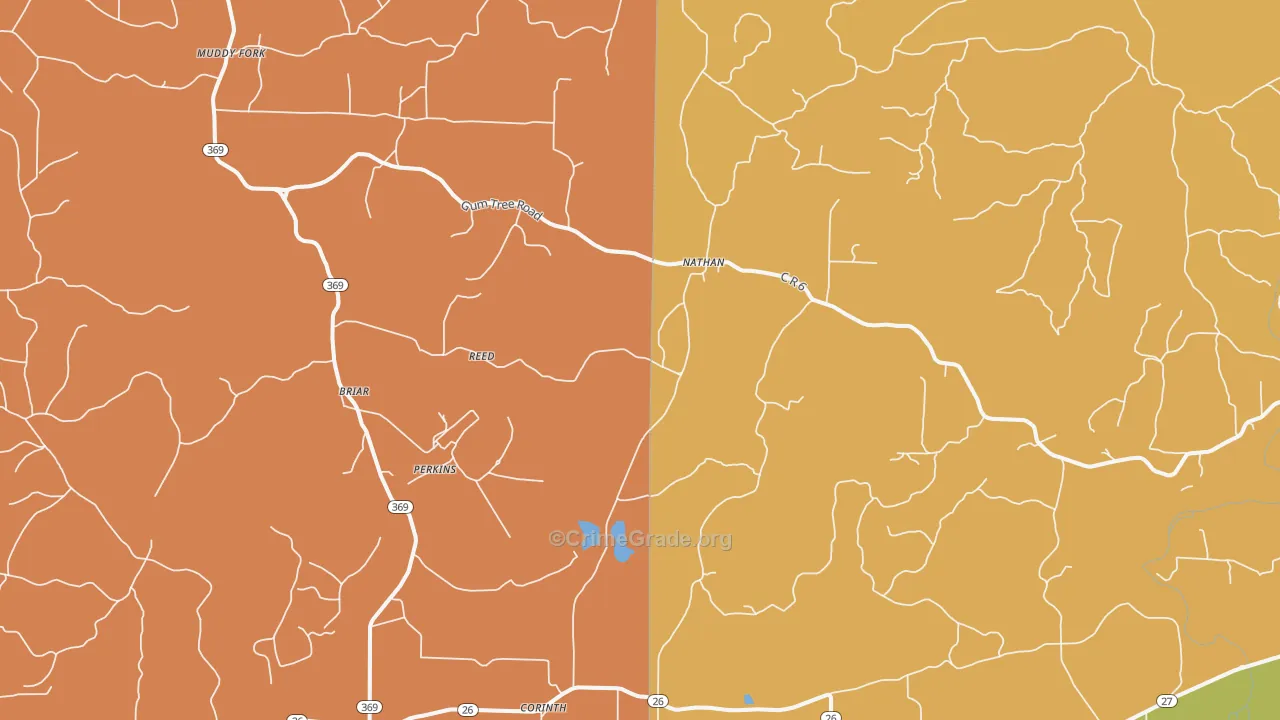 Nathan, AR Map of Murder Rates