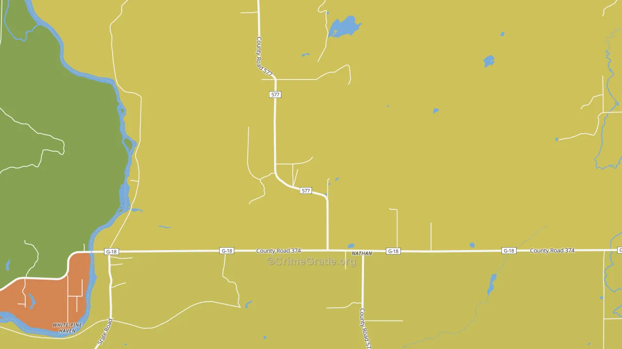 Nathan, MI Map of Murder Rates