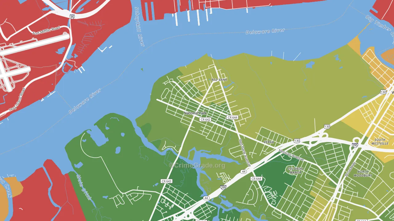 National Park, NJ Map of Murder Rates