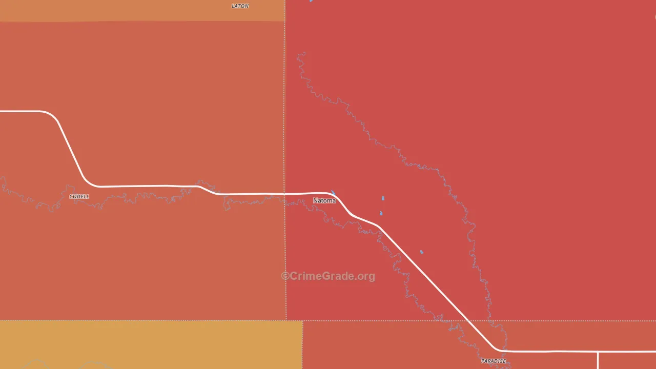 Natoma, KS Map of Murder Rates