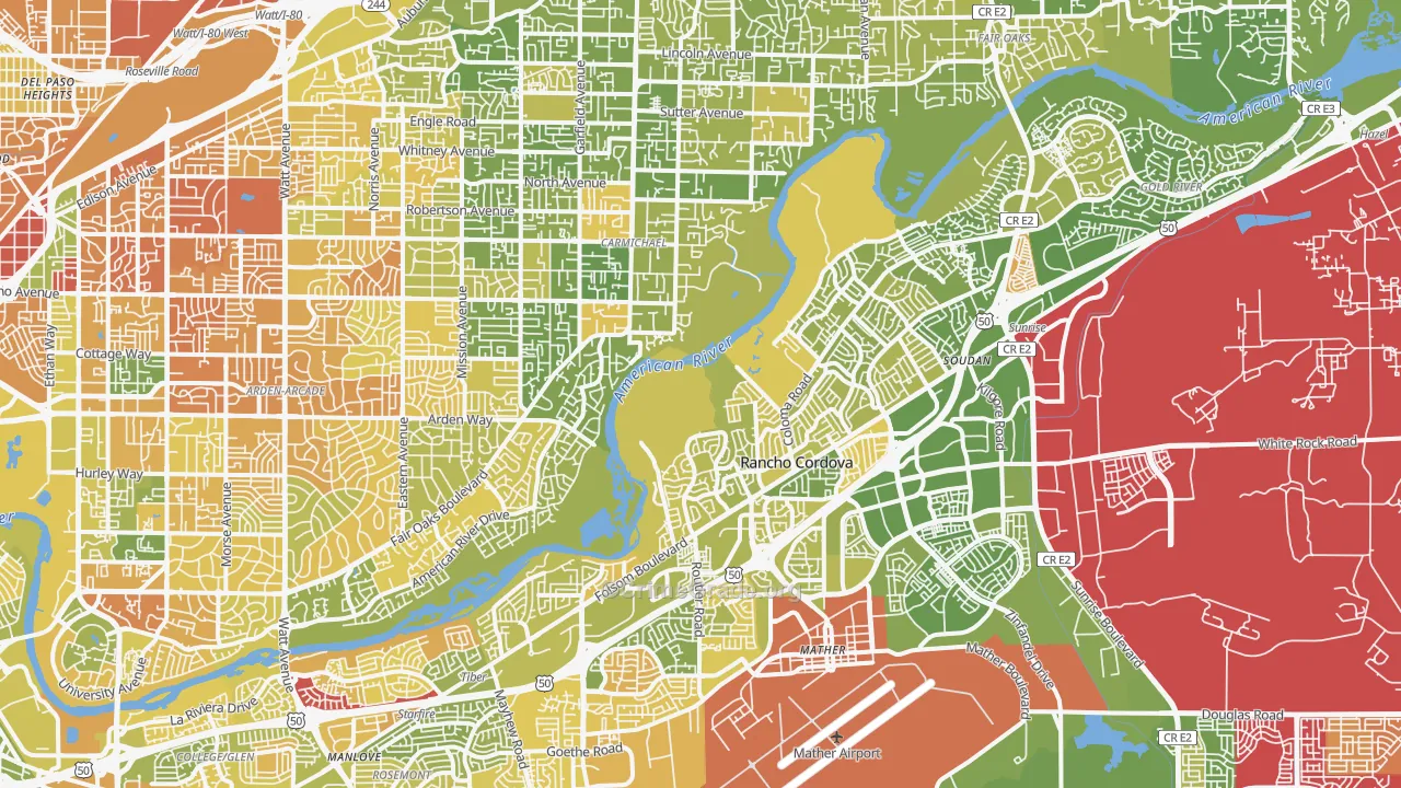 Natomas Corporate Center, Sacramento, CA Map of Murder Rates