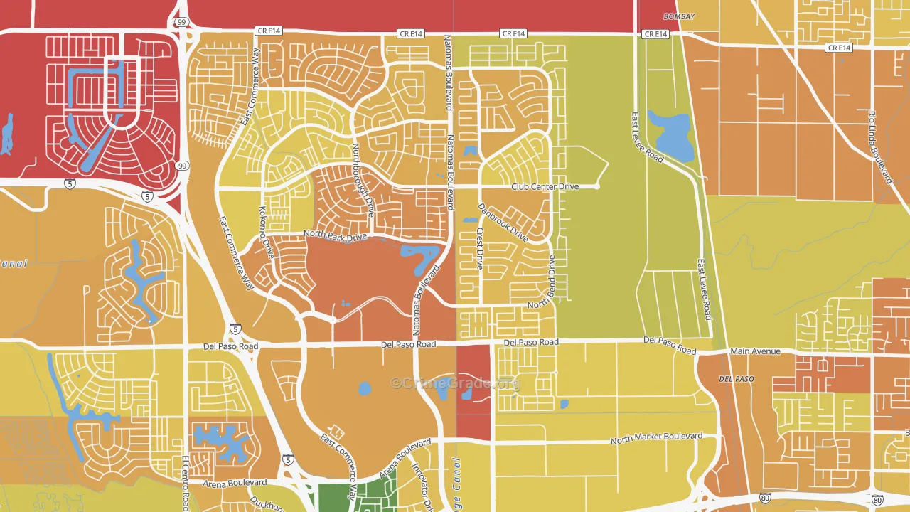 Natomas Park, Sacramento, CA Map of Murder Rates