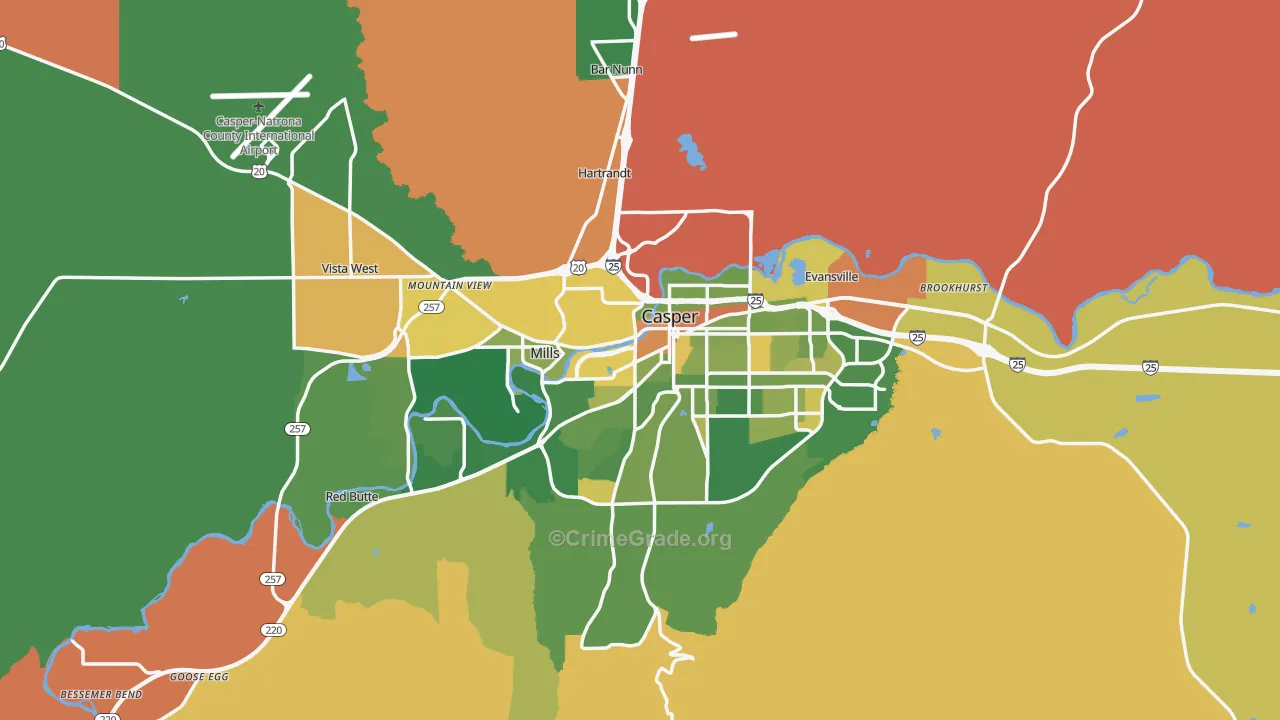 Natrona County, WY Map of Murder Rates