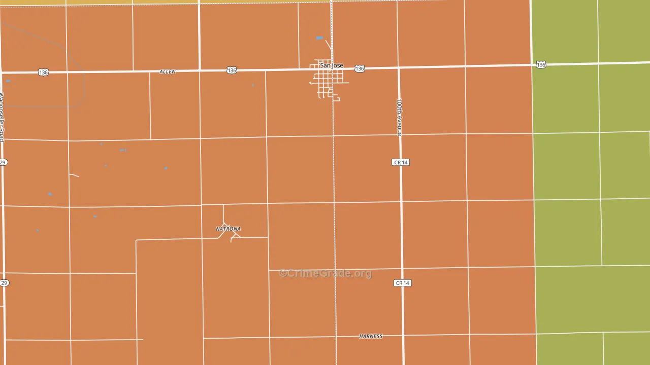 Natrona, IL Map of Murder Rates