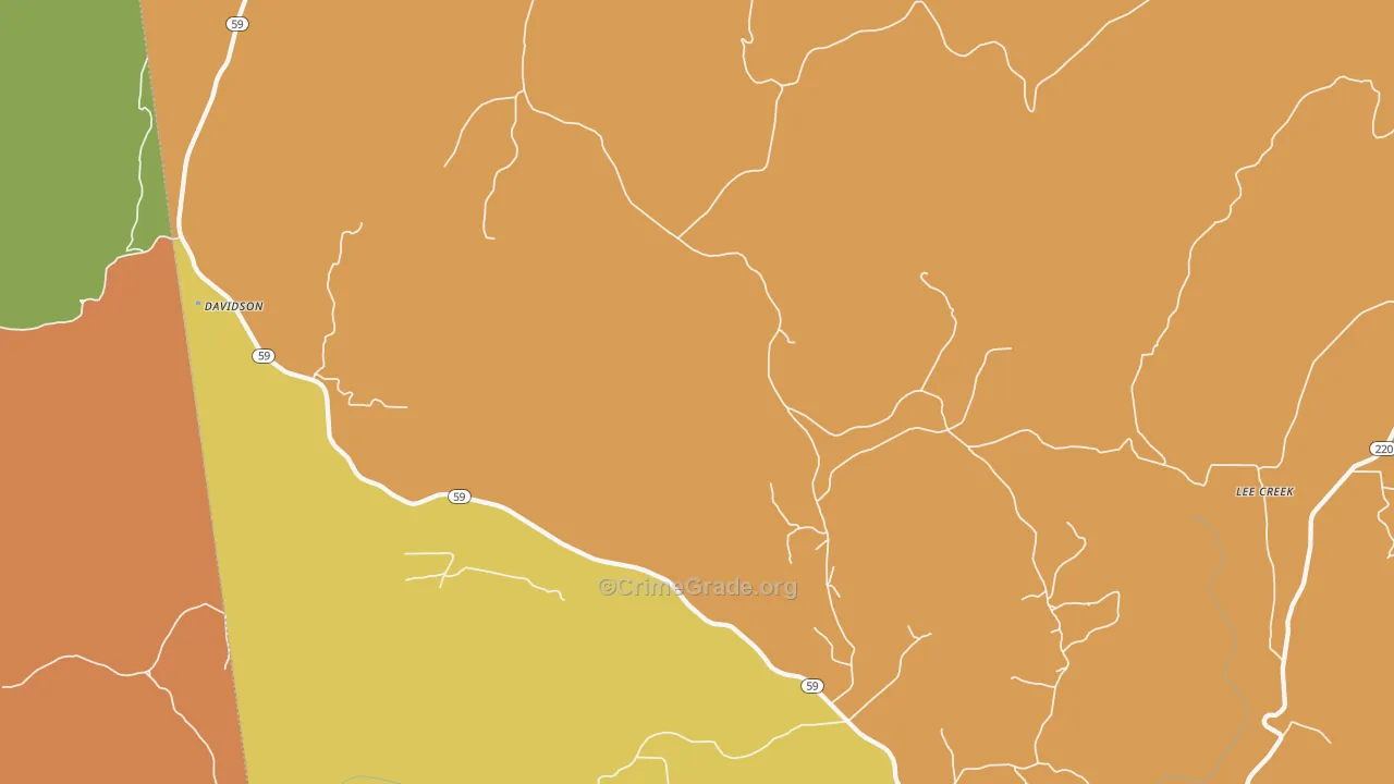 Natural Dam, AR Map of Murder Rates