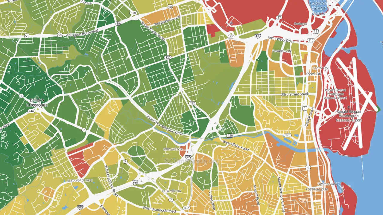 Nauck, Arlington, VA Map of Murder Rates