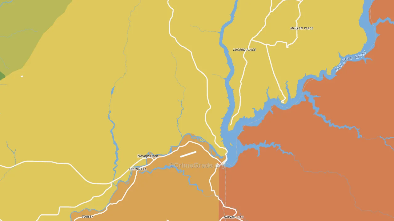 Navajo Dam, NM Map of Murder Rates